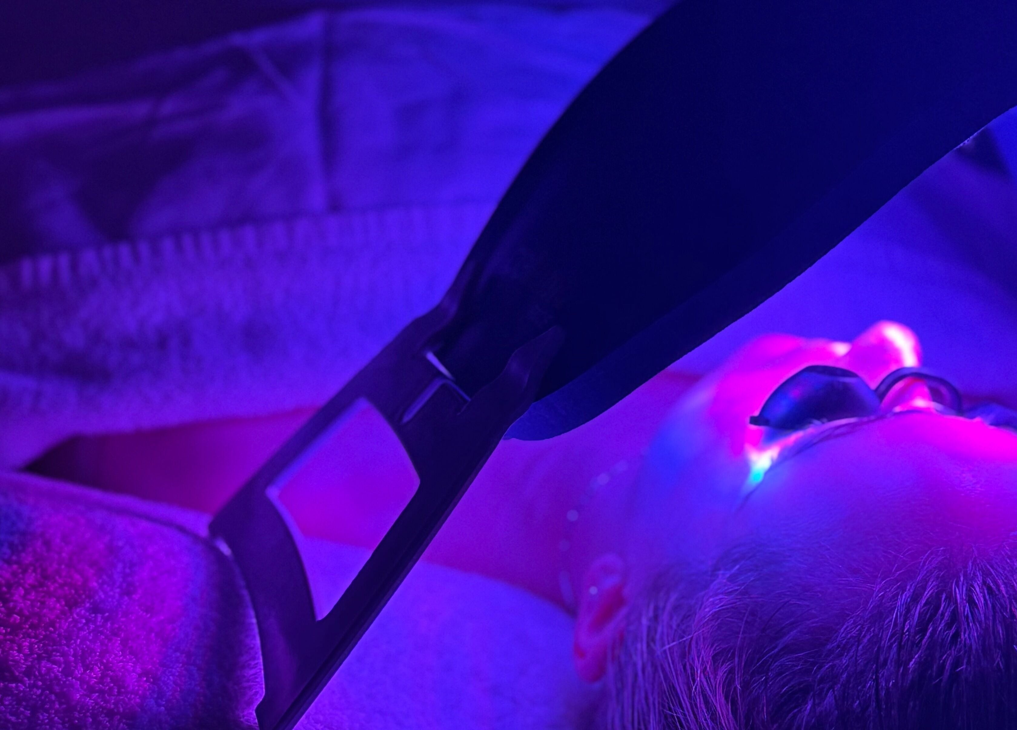LED light therapy session at Emily - Skin Rest Results, Sheffield, England, GB in a serene spa setting.