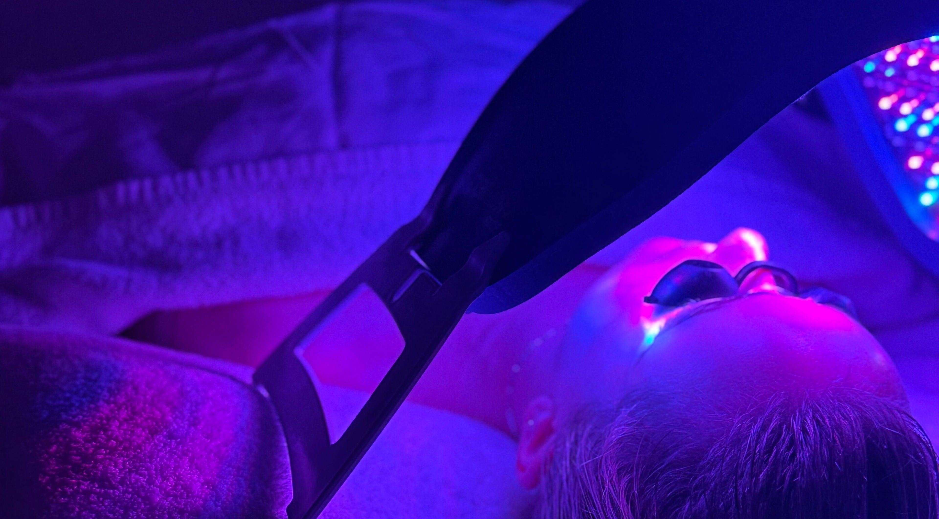 LED light therapy session at Emily - Skin Rest Results, Sheffield, England, GB in a serene spa setting.