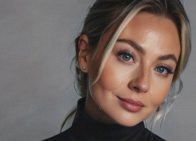 Smiling woman's radiant skin at Emily - Skin Rest Results, Sheffield, England, GB.