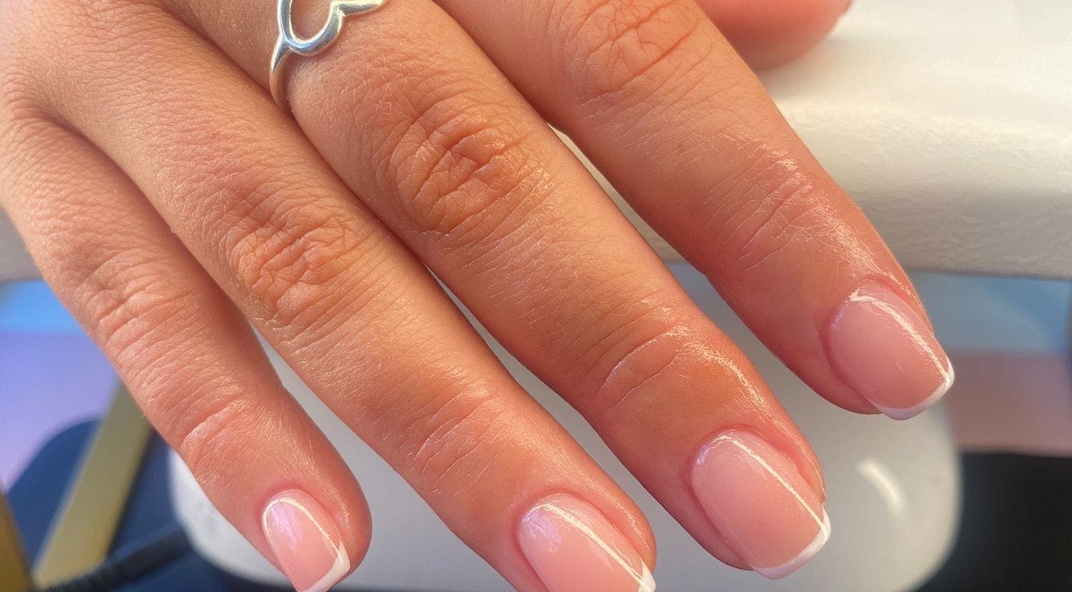French manicured nails at Swan Elegance Beauty in Kimberley, England, GB.
