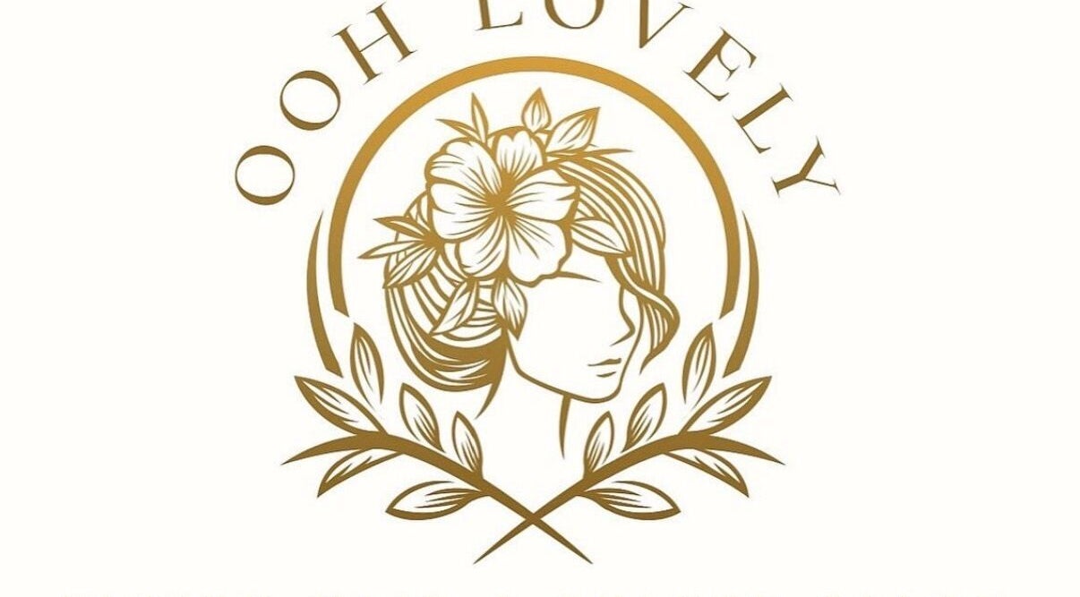 Elegant logo of Ooh Lovely Hair and Beauty unisex salon in Overton, England, GB, featuring stylized floral design.