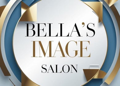 Elegant logo of Bella’s Image Salon in Miami Gardens, Florida, US, featuring gold and blue circular design.