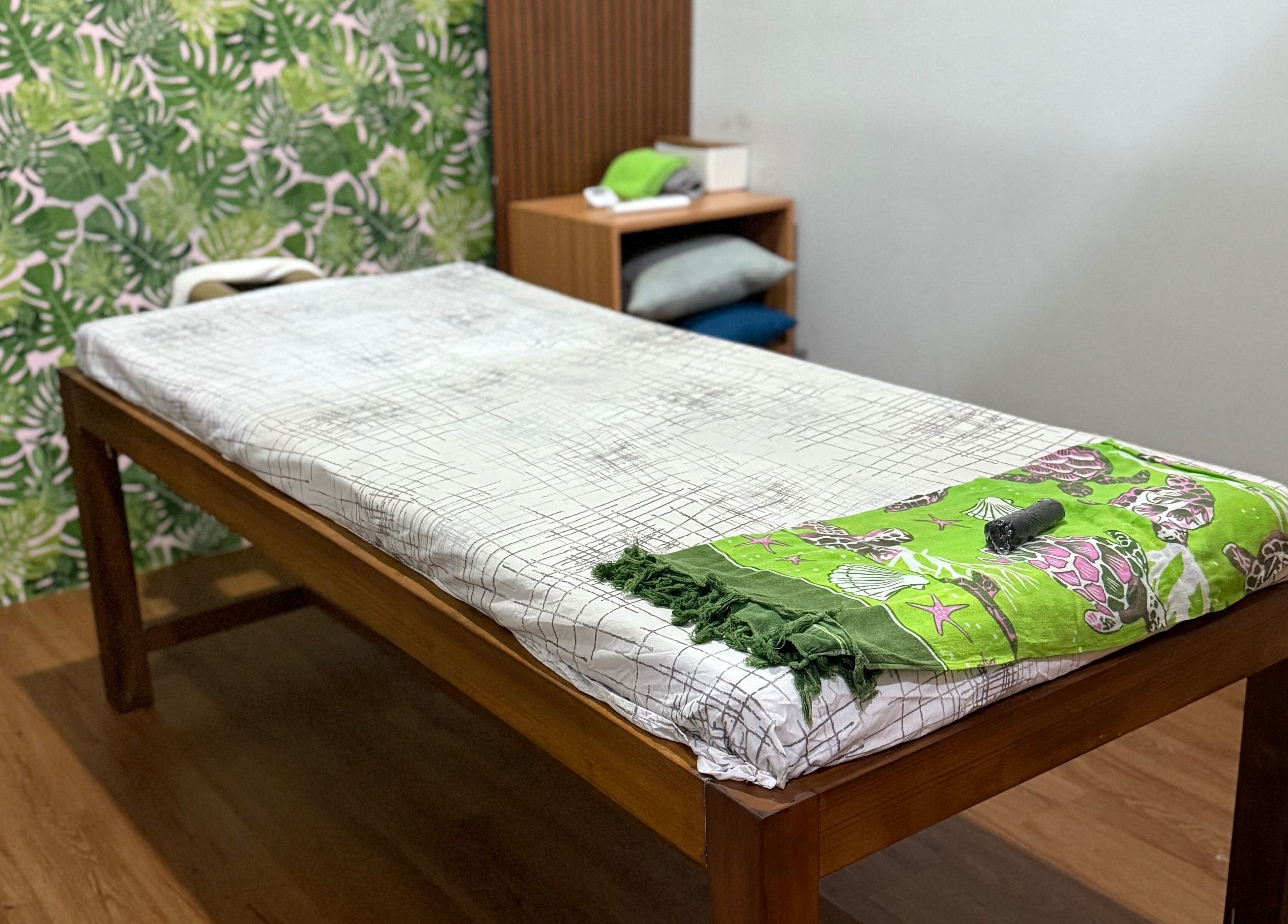 Massage bed in My Spa Lombok Group, Nusa Tenggara Barat, ID offering a tranquil wellness retreat.
