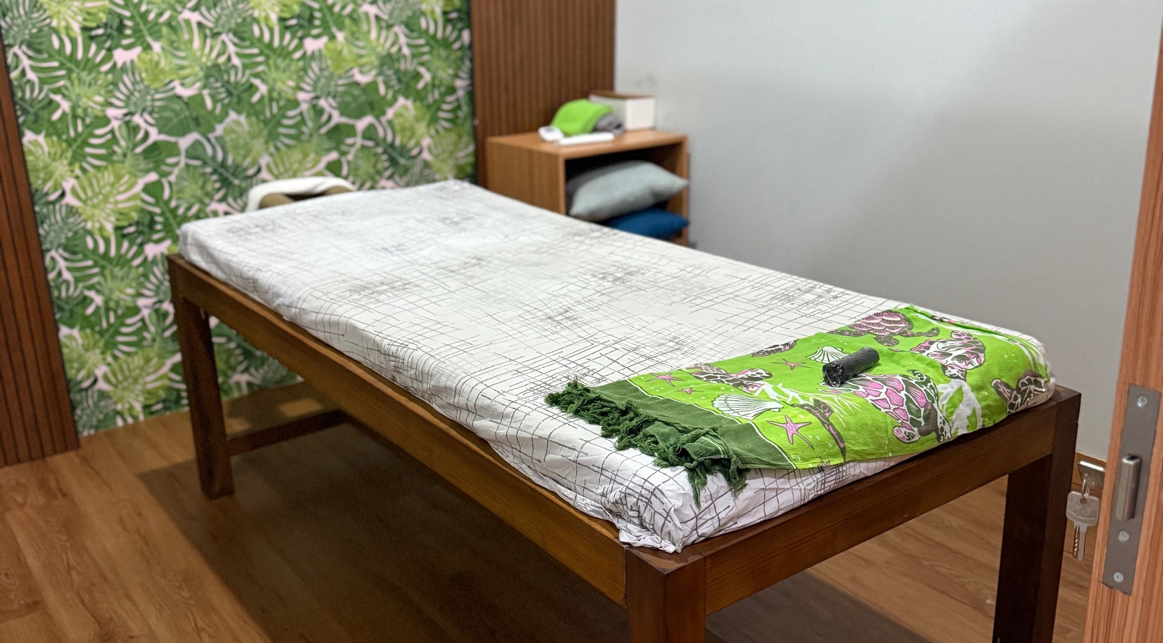 Massage bed in My Spa Lombok Group, Nusa Tenggara Barat, ID offering a tranquil wellness retreat.