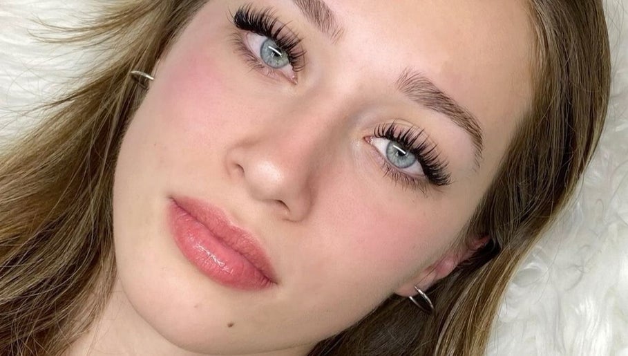 Close-up of woman's face highlighting lash extensions at Bellora Beauty, Southport, Queensland, AU.