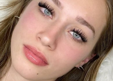 Close-up of woman's face highlighting lash extensions at Bellora Beauty, Southport, Queensland, AU.