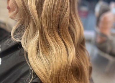 Blonde waves styled at Hair by Steph La Bella, Tranent, Scotland, GB.