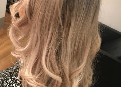 Blonde curls styled at Hair by Steph La Bella in Tranent, Scotland, GB.