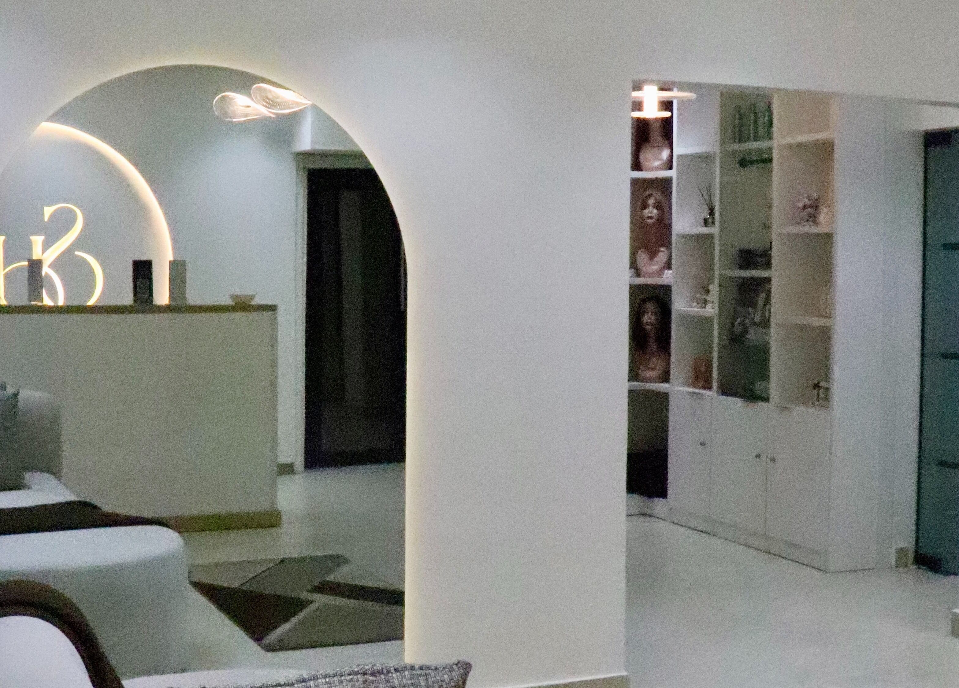 Elegant interior of SHE Beauty Studio, Lagos showcasing modern design. Located in Lagos, Lagos, NG.