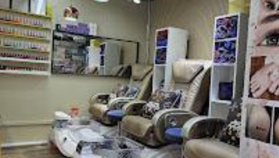 Spacious interior with pedicure chairs at Sakura Nails, Singapore, Singapore, SG.