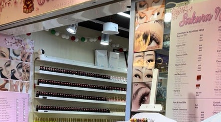 Interior of Sakura Nails showcasing nail polish display in Singapore, Singapore, SG.