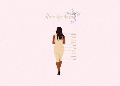 Silhouette with hair length guide at Hair By Nola, Brighton And Hove, England, GB.