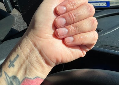 Natural nails and tattoo at Luxe Naild By Tea, El Paso, Texas, US.