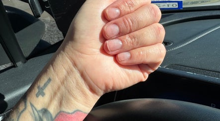 Natural nails and tattoo at Luxe Naild By Tea, El Paso, Texas, US.