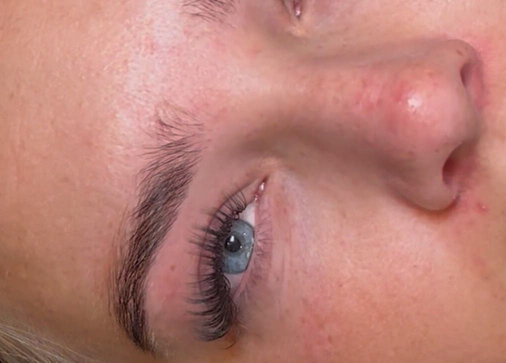 Close-up of elegant lash extensions at Lash Empower by Courtney in Moulton, England, GB.