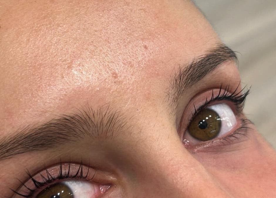 Close-up of expertly shaped eyebrows at saltbrowstudio, Birchington-on-sea, England, GB.