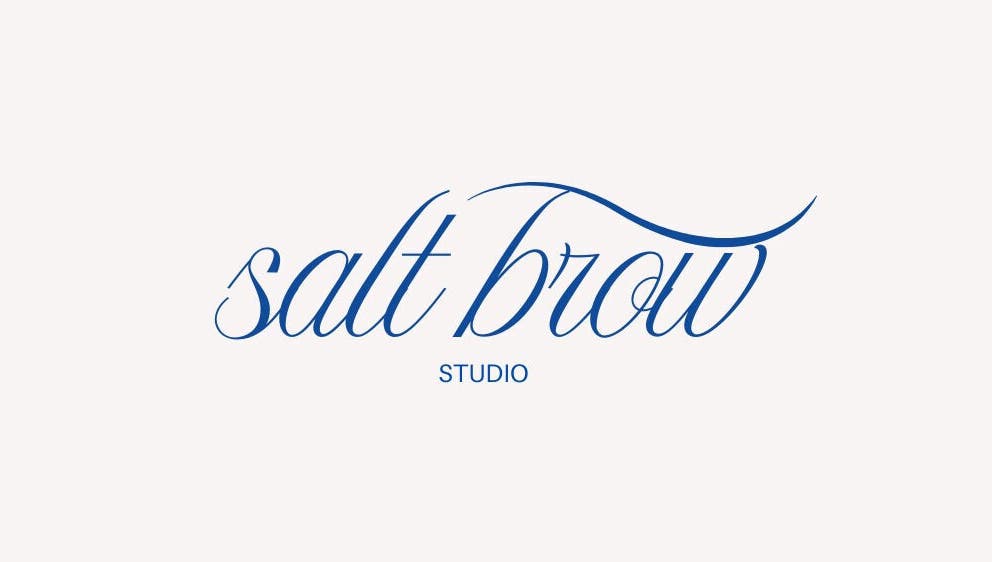 Logo of saltbrowstudio in elegant script, located in Birchington-on-sea, England, GB.