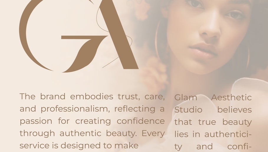 Glam Aesthetic Studio brand art with elegant typography, London, England, GB.