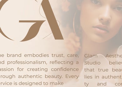 Glam Aesthetic Studio brand art with elegant typography, London, England, GB.