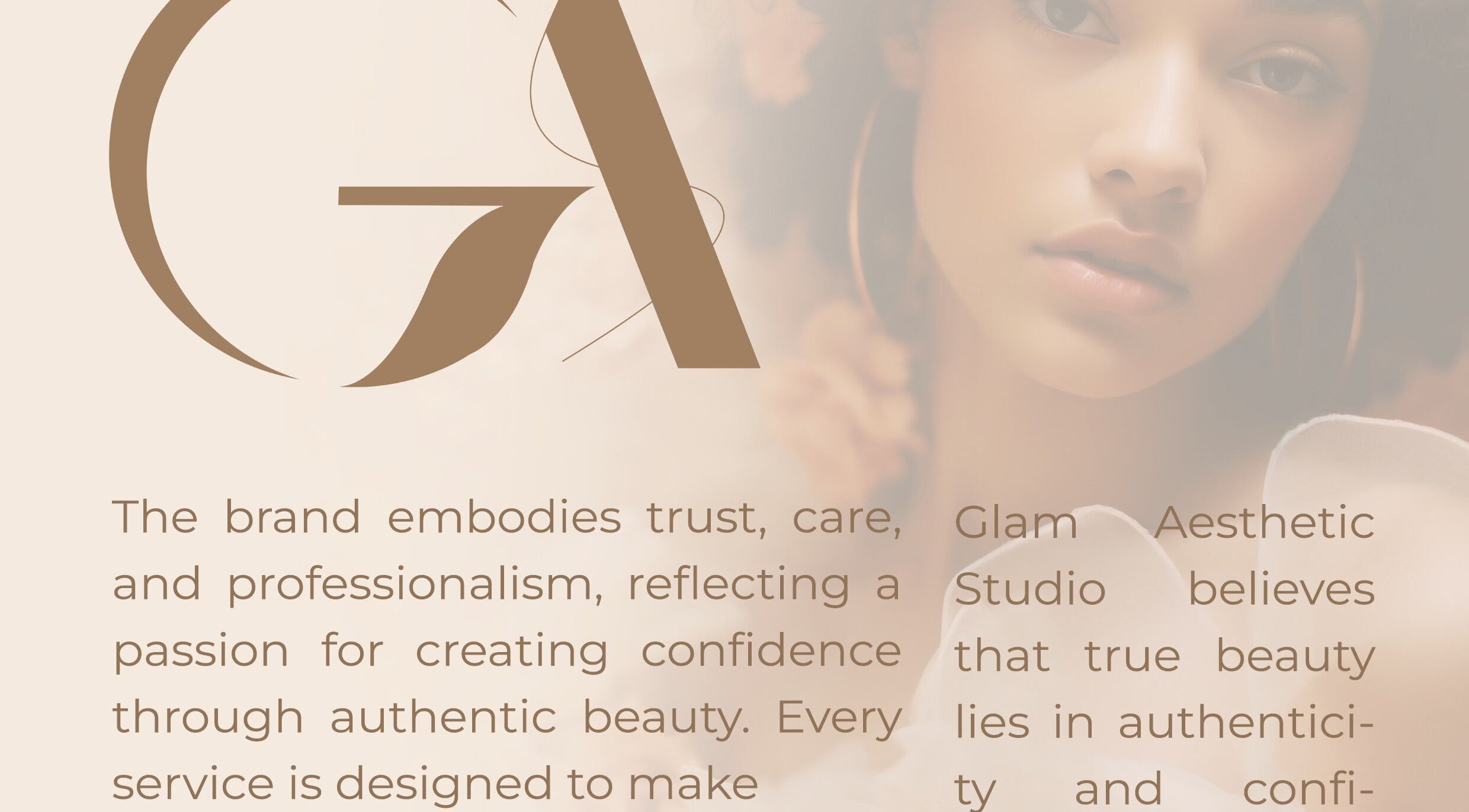 Glam Aesthetic Studio brand art with elegant typography, London, England, GB.