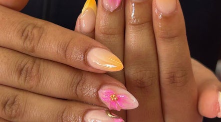 Beautiful nail art with floral designs at Velour Ambition, Christchurch, Canterbury Region, NZ.