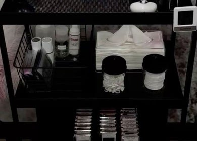 Beauty supplies neatly arranged at Lina Lash Studio in Huissen, Gelderland, NL, showcasing professional care.