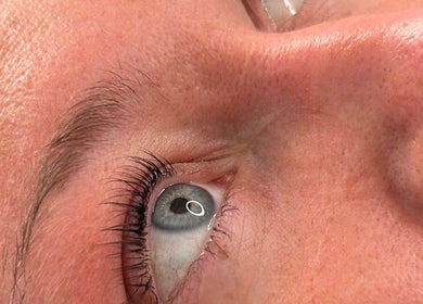 Close-up of enhanced eyelashes at Bliss Beauty by Chloe, Willenhall, England, GB.