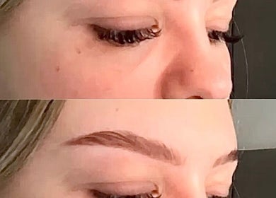 Before and after eyebrow transformation at Bliss Beauty by Chloe, Willenhall, England, GB.