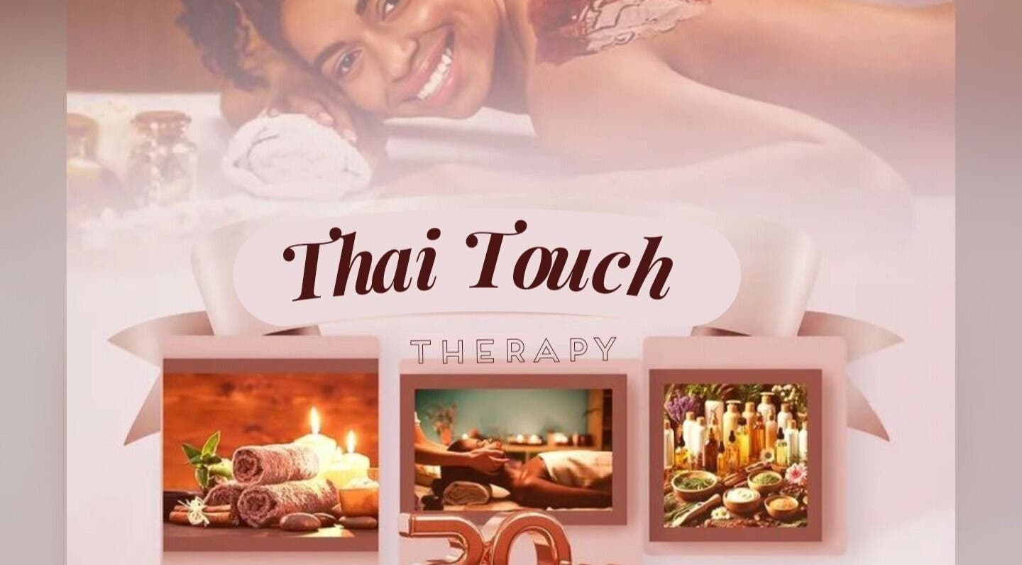 Relaxing spa scene at Thai Touch Therapy, Durban, Kwazulu-natal, ZA with candles and massage oils.