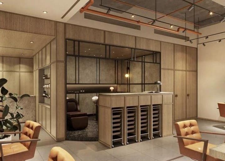 Elegant salon interior at AUBE Clarke Quay Central, showcasing modern design in Singapore, SG.