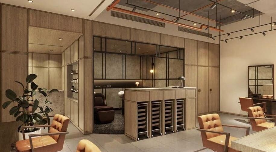 Elegant salon interior at AUBE Clarke Quay Central, showcasing modern design in Singapore, SG.