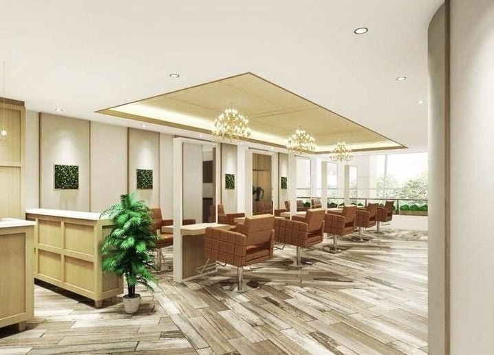 Spacious salon interior with chic seating at AUBE Wheelock Place, Singapore, SG.