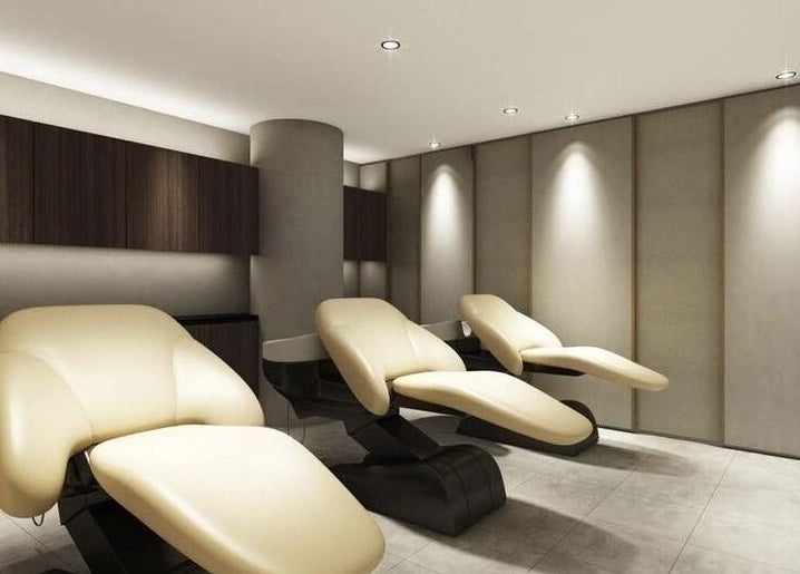 Luxurious spa chairs in AUBE Wheelock Place, Singapore, SG offering a serene wellness experience.