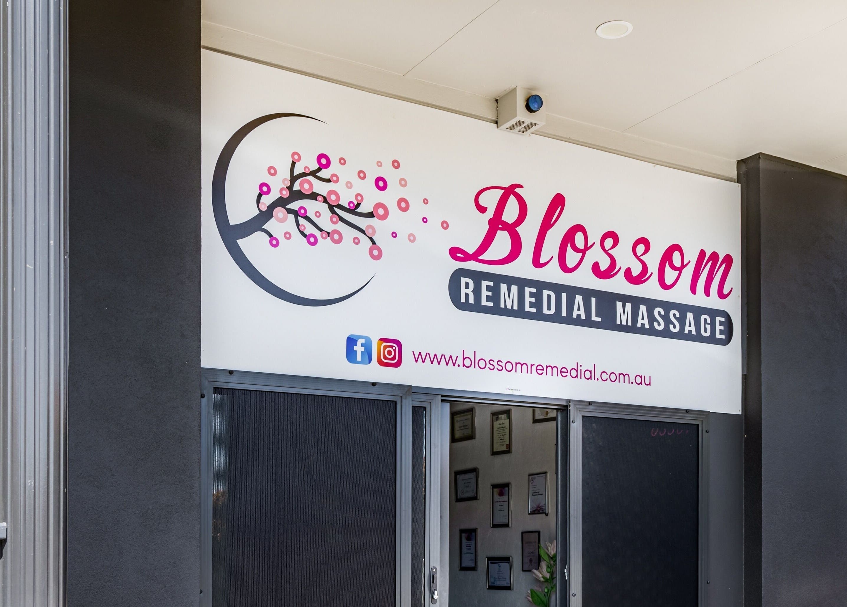 Entrance of Blossom Remedial Therapist in Melbourne, Victoria, AU, featuring a welcoming sign.