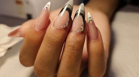 Stylish nail art with gems at BELIEER LUXEUESE in Pretoria, Gauteng, ZA.
