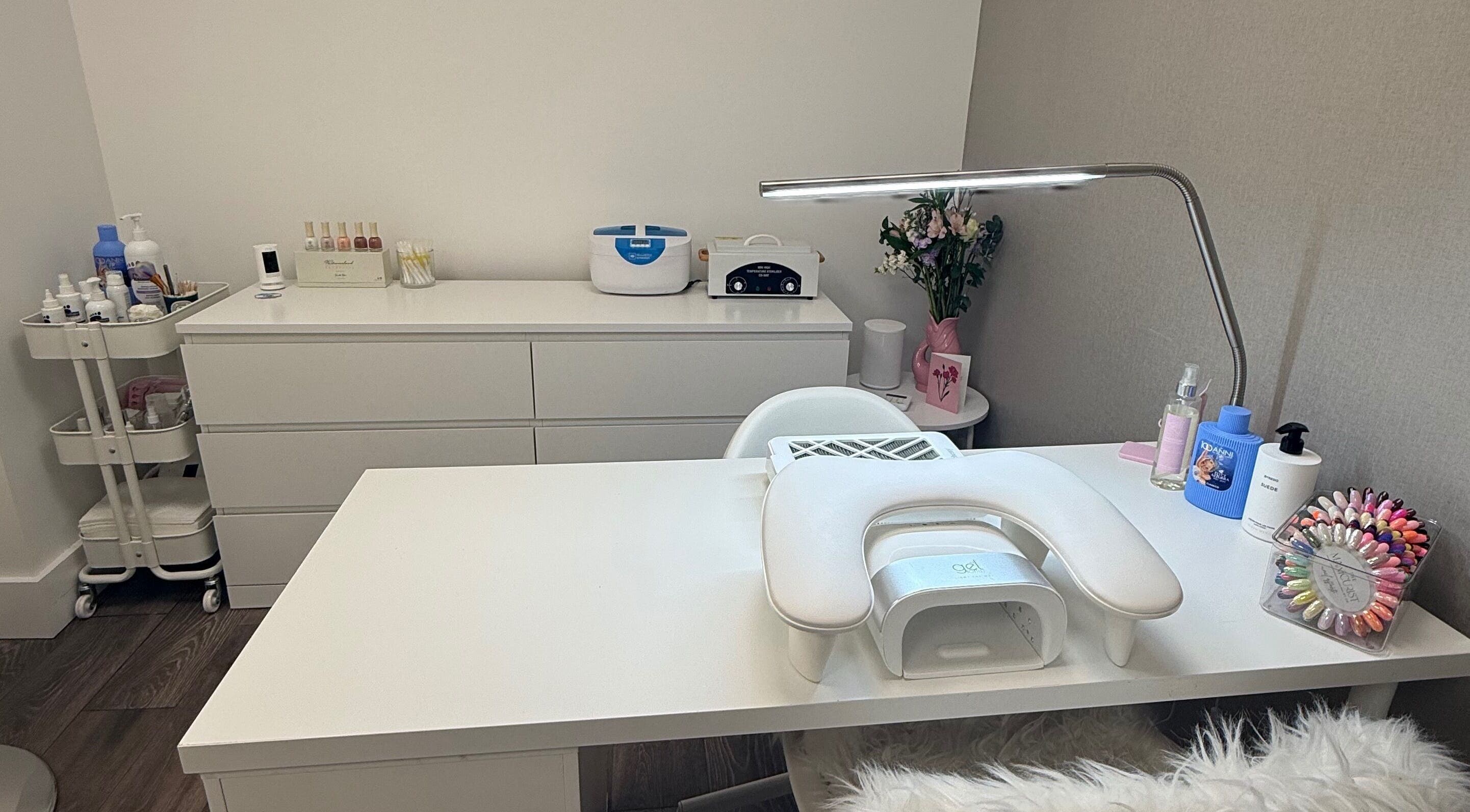 Luxury manicure setup at The Manicurist by CM, London, England, GB for a premium beauty experience.