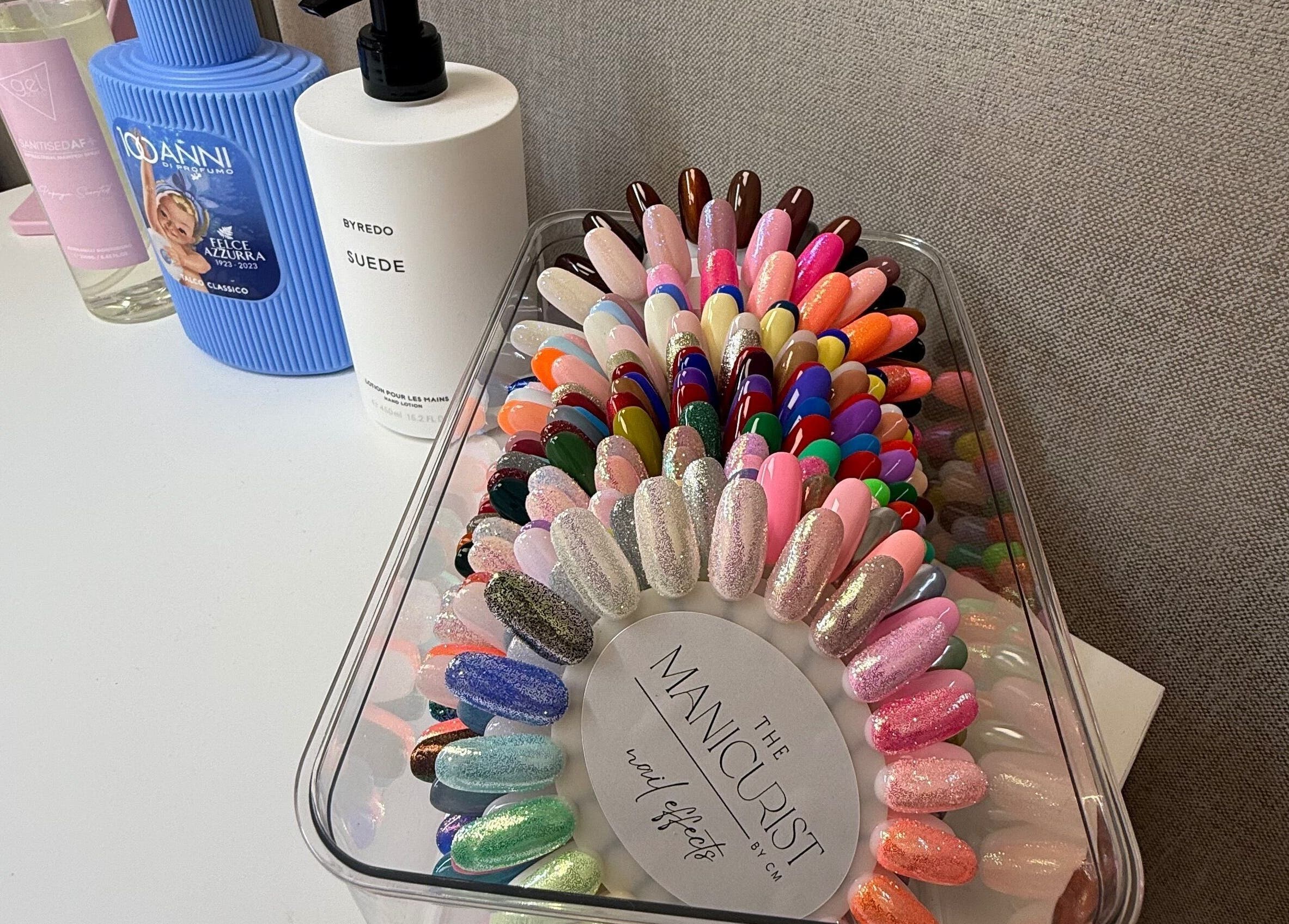 A vibrant nail color palette at The Manicurist by CM, London, England, GB.