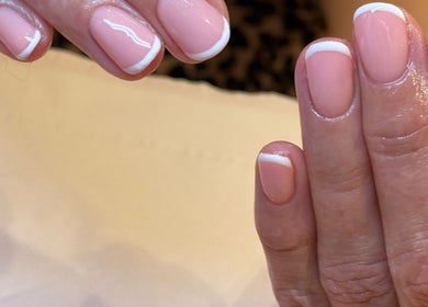 Elegant French manicure at Ae Beauty Studios, Edinburgh, Scotland, GB.