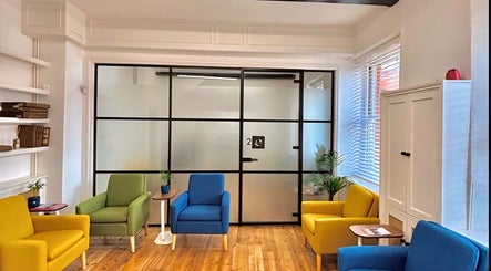 Modern seating area at Theodora’s Aesthetics Clinic – Lip Fillers, Botox & Skin Norwich, Norwich, GB.