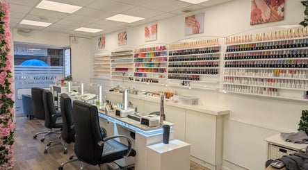 Interior of Diamond Nails Grantham, Grantham, England, GB, showcasing a vibrant nail polish display.