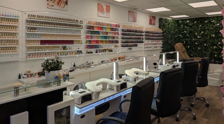Elegant interior of Diamond Nails Grantham, showcasing manicure stations in Grantham, England, GB.