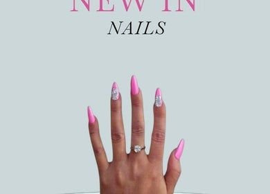 Elegant pink nails with silver accents at BROOKE ASHTON EDEN, Niagara Falls, Ontario, CA.