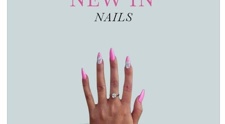 Elegant pink nails with silver accents at BROOKE ASHTON EDEN, Niagara Falls, Ontario, CA.