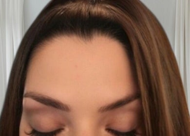 Close-up of eyelash extensions at BROOKE ASHTON EDEN, Niagara Falls, Ontario, CA. Natural beauty enhancement.