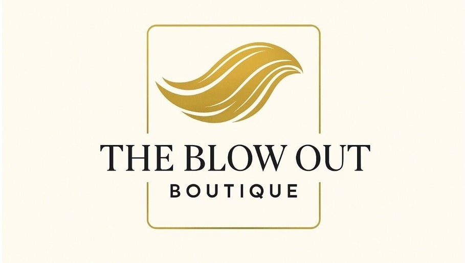 Logo of The Blowout Boutique in Leeds, England, GB featuring a golden hair design.