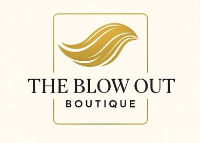 Logo of The Blowout Boutique in Leeds, England, GB featuring a golden hair design.