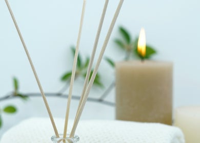Calming candles and diffusers at The Skin Sanctuary in Aylmer, Ontario, CA create a tranquil spa atmosphere.