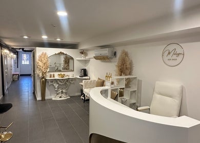 Elegant Spa Maluge lobby with modern decor in Hoboken, New Jersey, US.