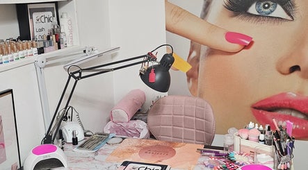 Chic Lash & Nails workspace in Harlow, England, GB, showcasing manicure tools and beauty products.