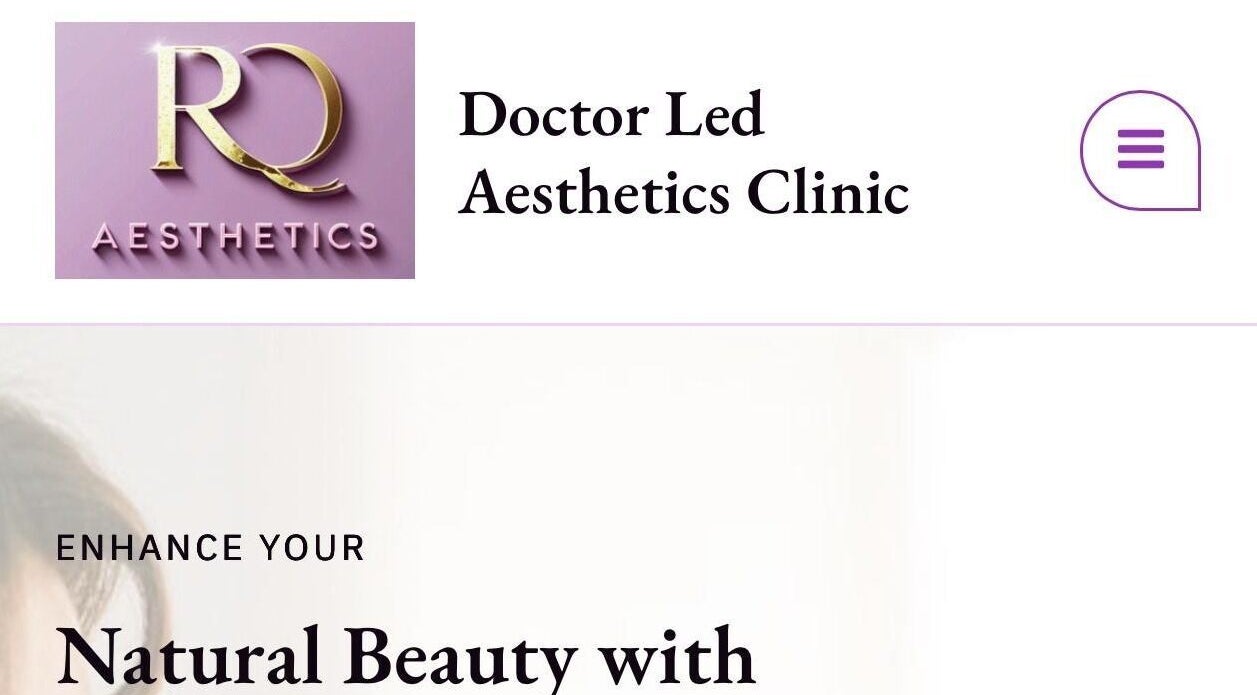 RQ Aesthetics logo at Armthorpe, England, GB, showcasing a doctor-led clinic sign.